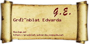 Grünblat Edvarda névjegykártya